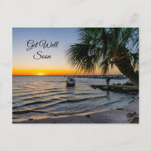 Gulf Breeze Florida Sunset Get Well Postcard