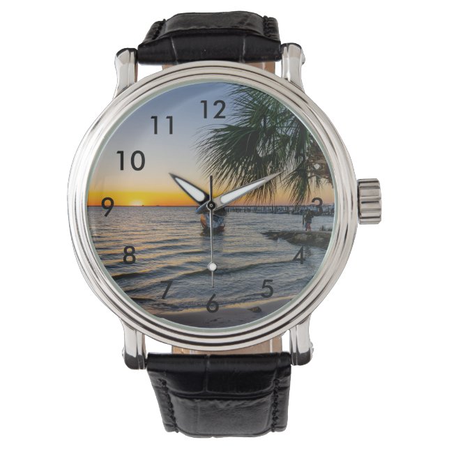 Gulf Breeze Florida Sunset Wrist Watch (Front)
