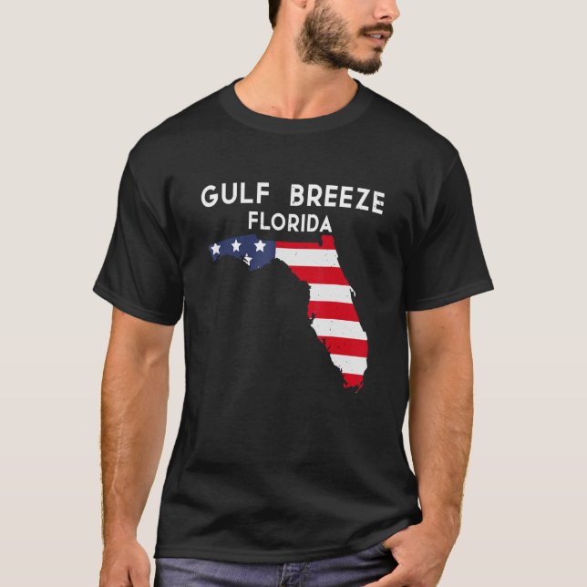Gulf Breeze Florida USA State America Travel Flori T-Shirt (Front)