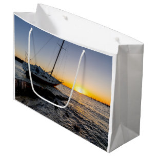 Gulf Breeze Sailboat And Jetty Sunset Gift Bag
