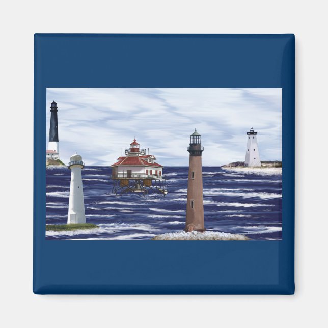 Gulf Coast lighthouses Magnet (Front)