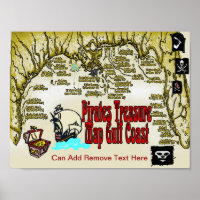 Gulf Coast Pirates Treasure Map