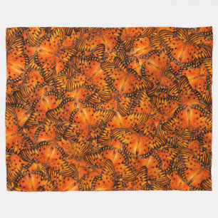 Gulf fritillary or Passion butterflies orange Fleece Blanket