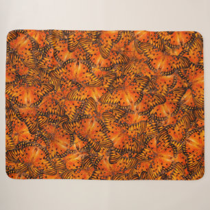 Gulf fritillary or Passion butterflies orange Sherpa Blanket