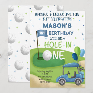 Gulf Hole in One 1st Birthday Invitation
