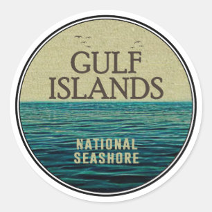 Gulf Islands National Seashore Ocean Birds Classic Round Sticker