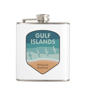 Gulf Islands National Seashore Seagulls Hip Flask
