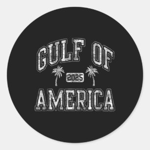 Gulf Of 2025 America Vintage Palm Trees Funny Dona Classic Round Sticker