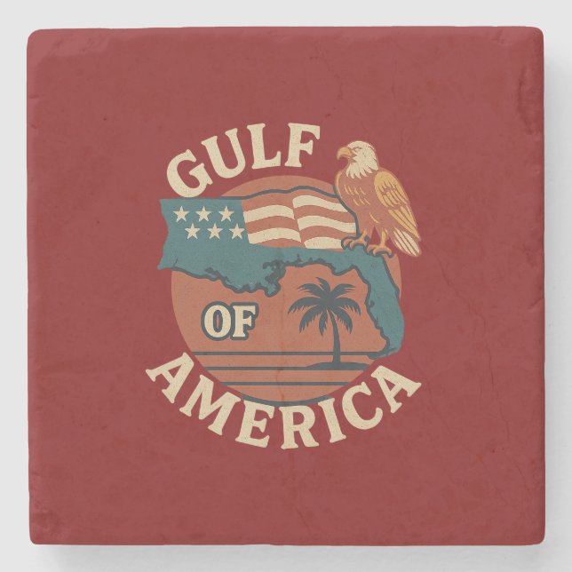 Gulf of America Beer Stone Coaster (Front)