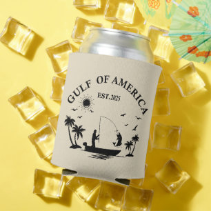 Gulf of America fishing pole American patriotic Can Cooler