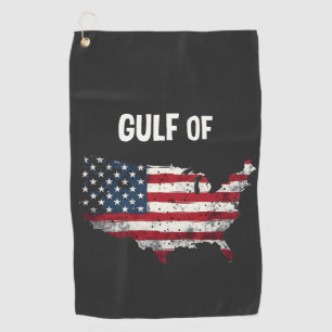 Gulf Of America Funny Trump USA Map Flag  Golf Towel