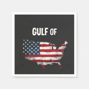 Gulf Of America Funny Trump USA Map Flag  Napkin