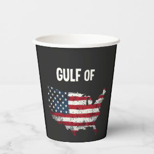 Gulf Of America Funny Trump USA Map Flag Paper Cups