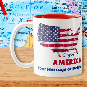 GULF of AMERICA MUG, Choose Style,Size, Colour Two-Tone Coffee Mug