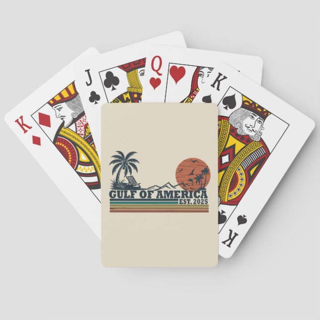 Gulf of America vintage patriotic design Playing Cards (Back)