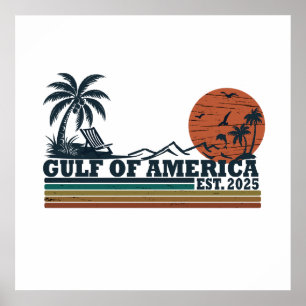 Gulf of America vintage patriotic design Poster