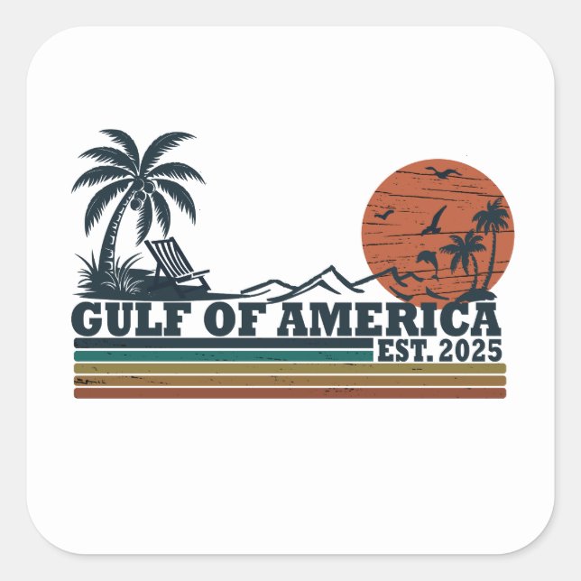 Gulf of America vintage patriotic design Square Sticker (Front)