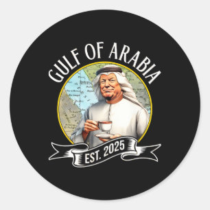 Gulf Of Arabia Est 2025 Funny Trump Vintage 1  Classic Round Sticker