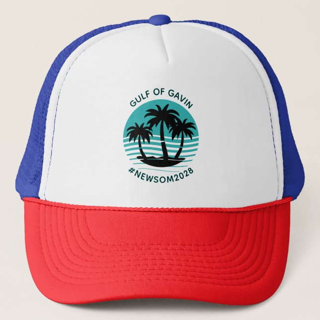 Gulf of Gavin | Funny Political Humour Trucker Hat (Front)
