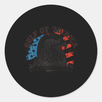 Gulf Of Merica Patriotic Eagle Gulf Of Usa America Classic Round Sticker