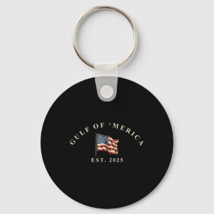 Gulf Of Merica Us Flag Tee Patriotic 2025 _1 Keychain