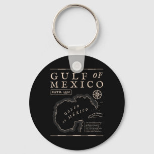 Gulf Of Mexico 1672 Historic Map  Keychain