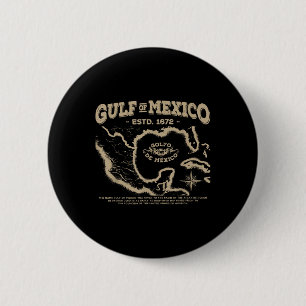 Gulf Of Mexico 1672 Map 2 Inch Round Button