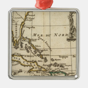 Gulf of Mexico, Caribbean Isles Metal Ornament