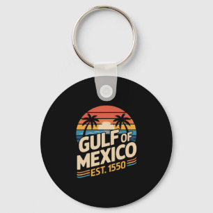 Gulf Of Mexico Est. 1550 Beach Lovers Vintage Vaca Keychain