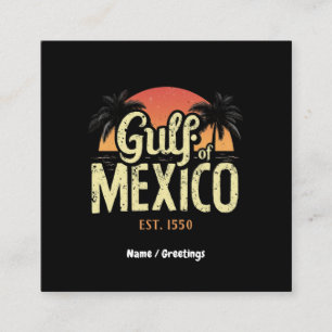 Gulf of Mexico est. 1550 Retro Beach Vibe Vintage Square Business Card