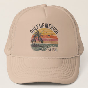 Gulf of Mexico Est 1550 Retro Vintage Beach  Trucker Hat
