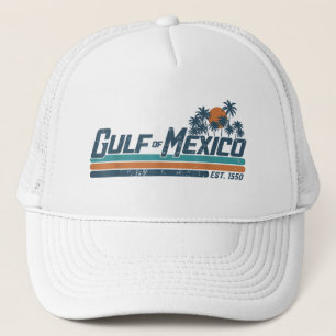 Gulf of Mexico Est 1550 Retro Vintage Beach Vibe Trucker Hat