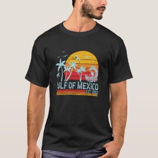 Gulf of Mexico Est 1550 Vintage Retro Beach Men Wo T-Shirt