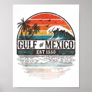 Gulf Of Mexico Forever Retro Vintage Beach Poster