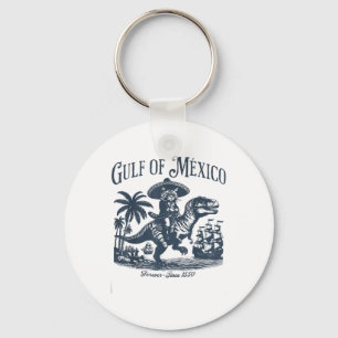 Gulf Of Mexico Forever Since 1550 Cat Retro Vintag Keychain