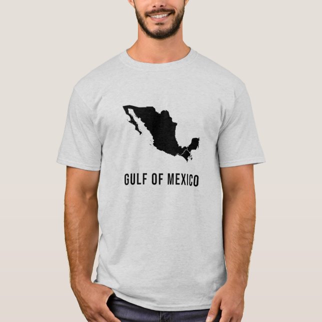 Gulf of Mexico Minimalist Map Design T-Shirt (Front)