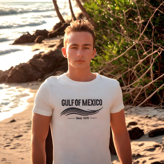GULF OF Mexico Minimalist Typography style T-Shirt (GULF OF Mexico Minimalist Typography style white t-shirt. )