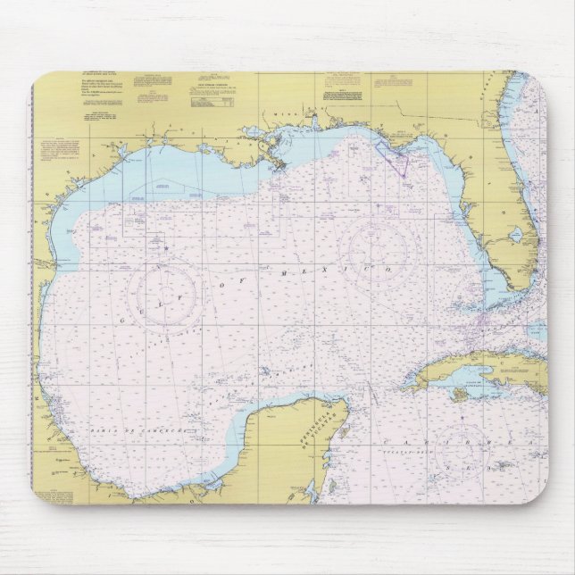 Gulf of Mexico Nautical chart Mouse pad (Front)