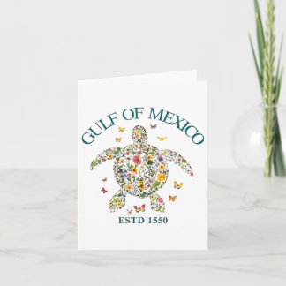 Gulf Of Mexico Not Usa America Floral Turtle Usa M Card