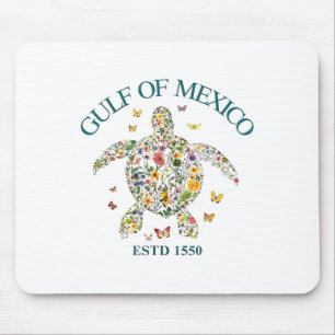 Gulf Of Mexico Not Usa America Floral Turtle Usa M Mouse Pad