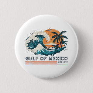 Gulf Of Mexico Retro Vintage  2 Inch Round Button