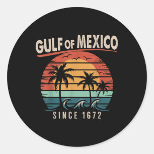 Gulf Of Mexico Shirt Vintage Gulf Of Mexico Since  Classic Round Sticker