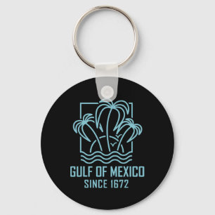 Gulf Of Mexico Since 1672 Retro Vintage Sunset' Keychain