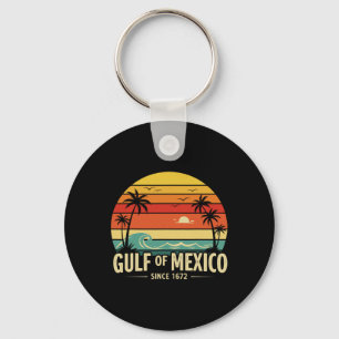Gulf Of Mexico Since 1672 Sunset Vibes Vintage Tee Keychain