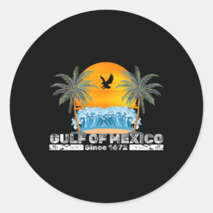 Gulf Of Mexico Since 1672 Vintage Beach Gulf Of Me Classic Round Sticker