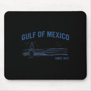 Gulf Of Mexico Since 1672 Vintage Beach Surfing Su Mouse Pad