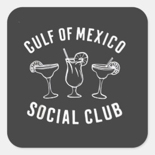 Gulf of Mexico Social Club Funny Retro Square Sticker