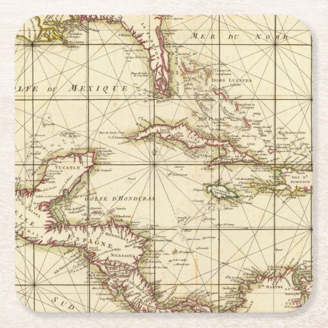 Gulf of Mexico Square Paper Coaster (Front)