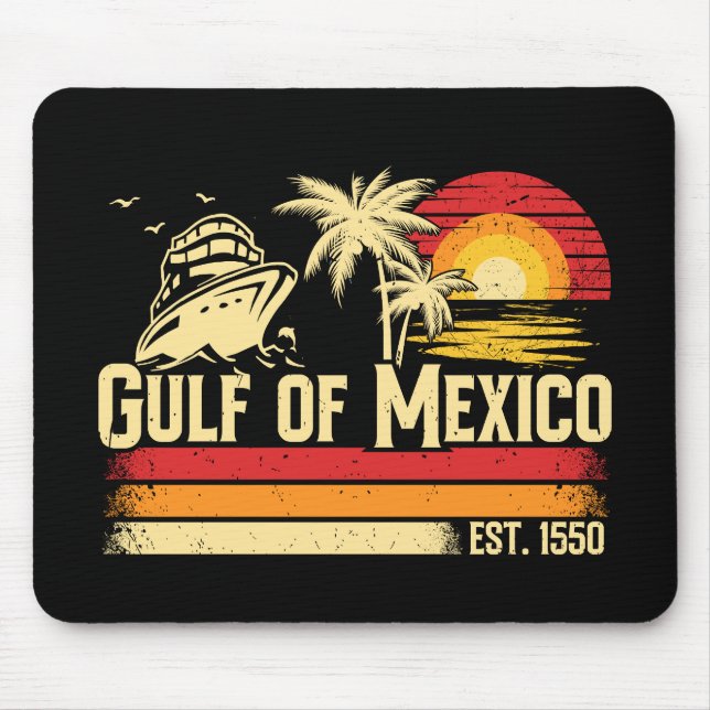 Gulf of Mexico stay salty vintage Mouse Pad (Front)