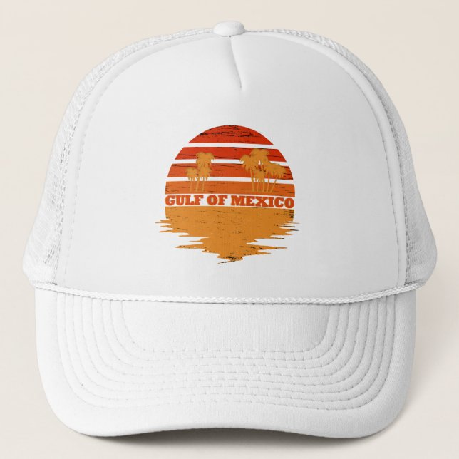 Gulf of Mexico stay salty vintage Trucker Hat (Front)